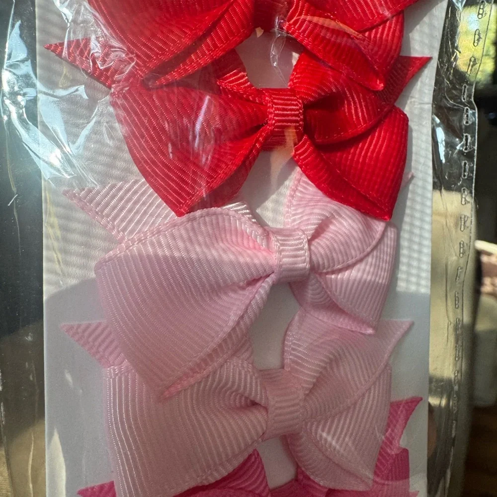 10 Colorful Bow Hair Clips Set for Kids , great gift